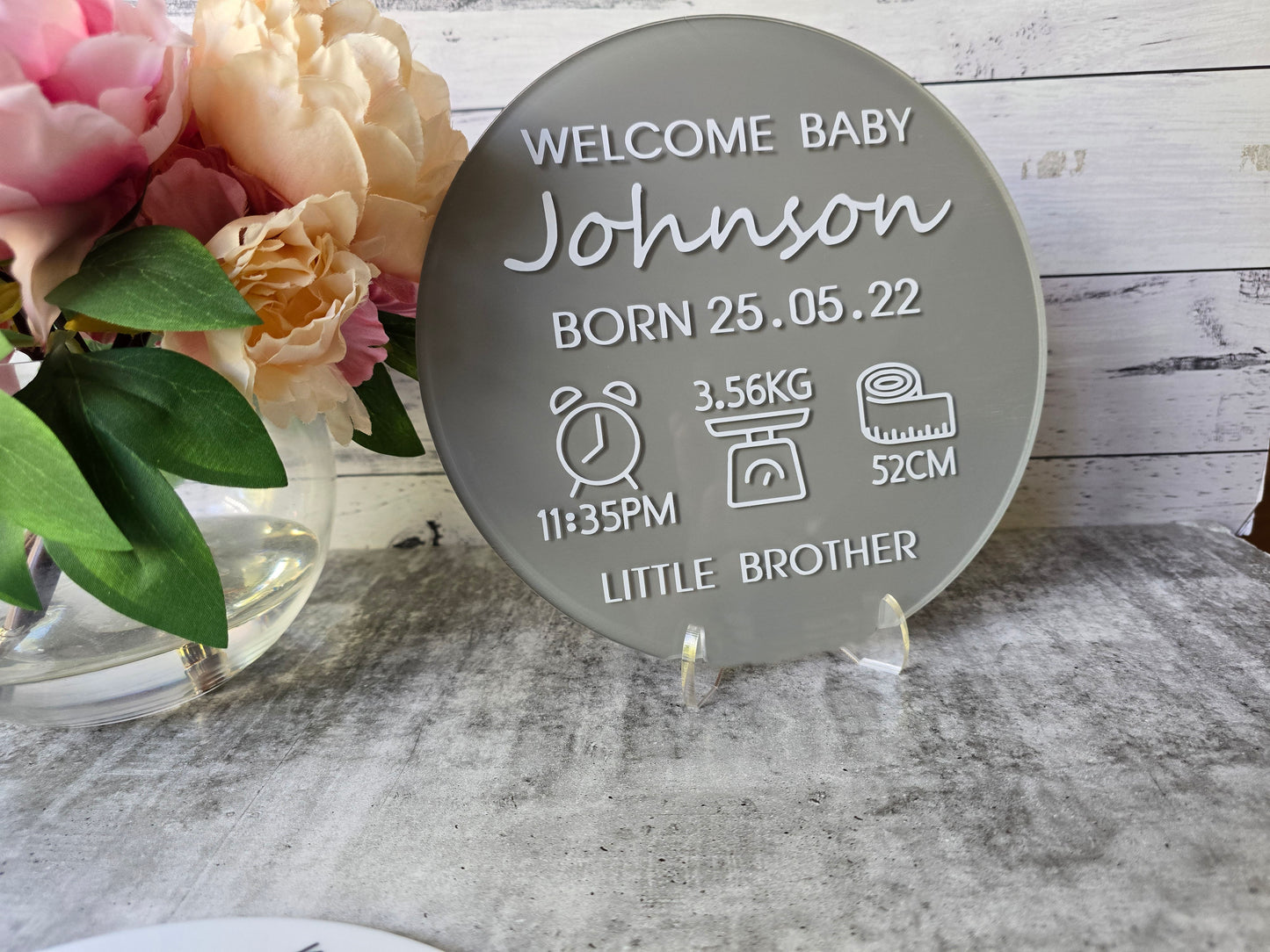 Acrylic Birth Announcement - Full Custom
