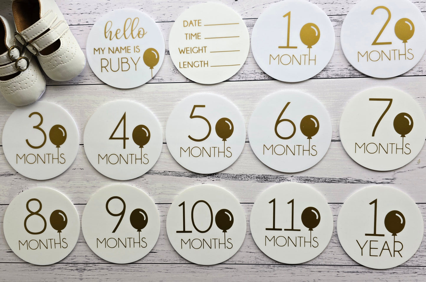 Acrylic Baby Milestone Discs - My Name is