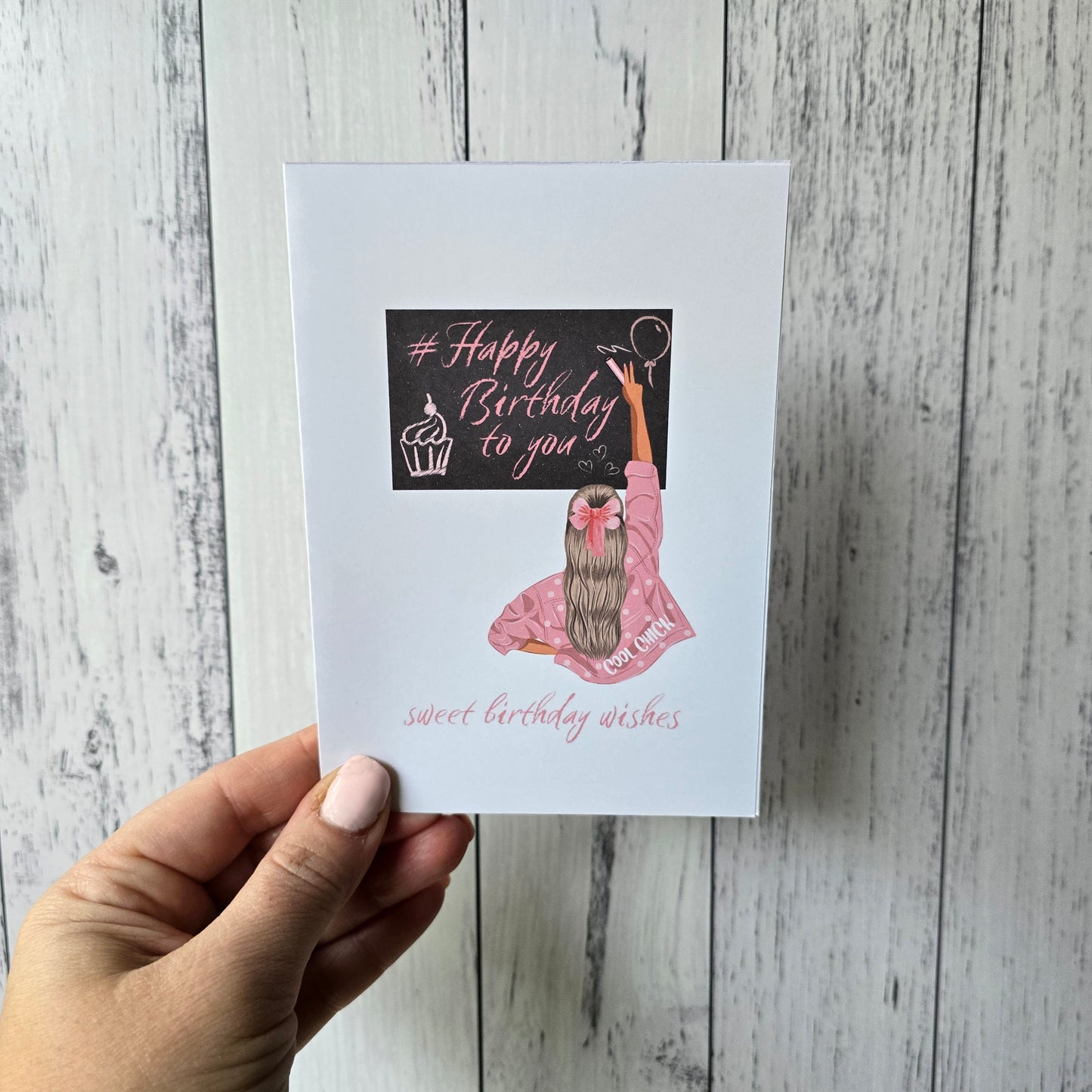 A6 Greeting Card - Cool Chick, Sweet Birthday Wishes