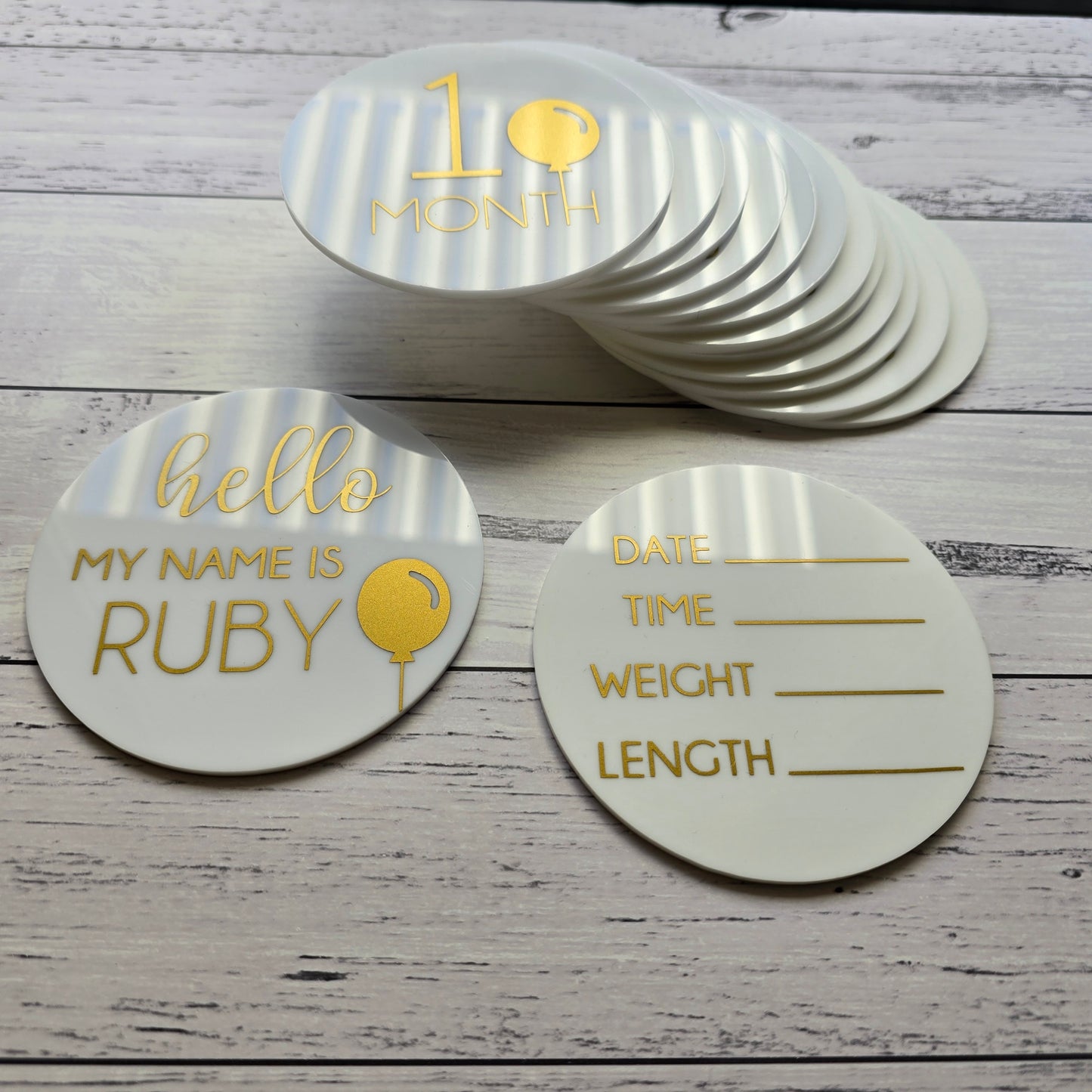 Acrylic Baby Milestone Discs - My Name is