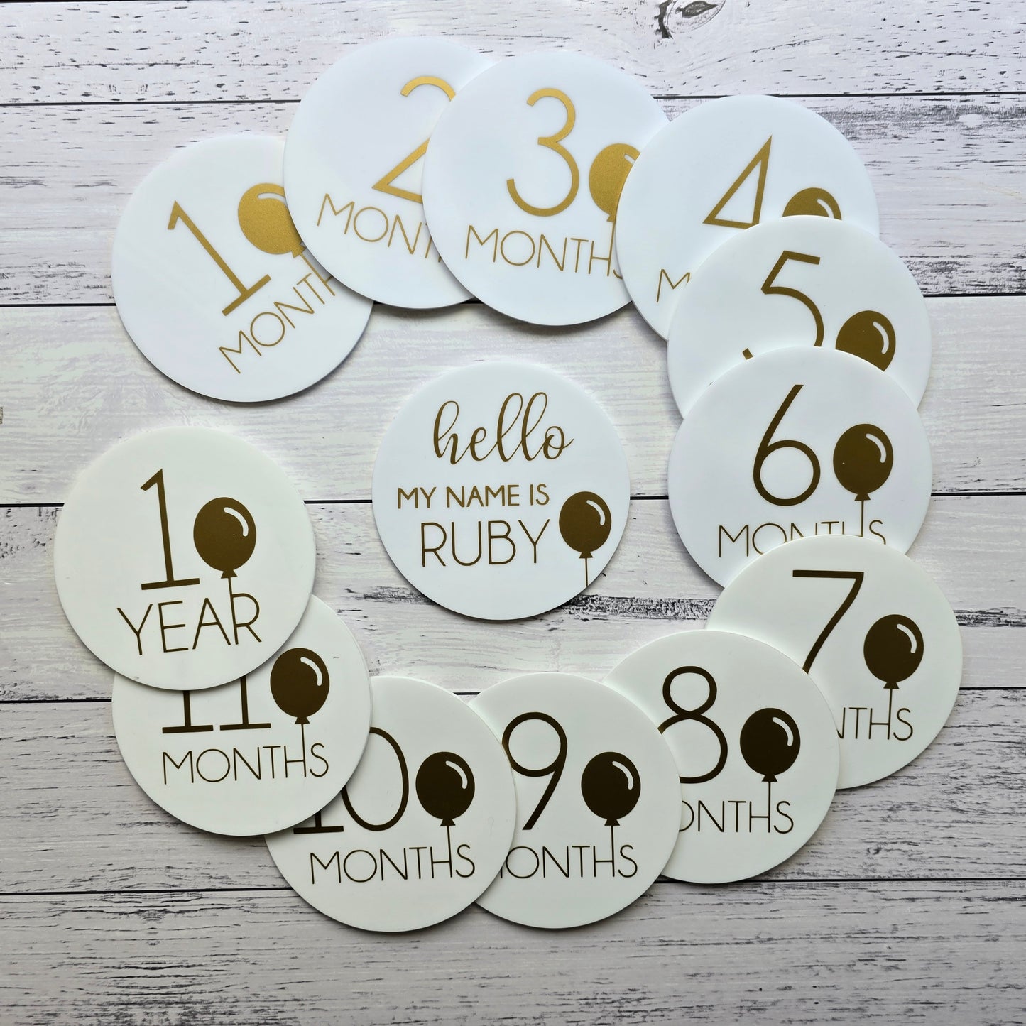 Acrylic Baby Milestone Discs - My Name is