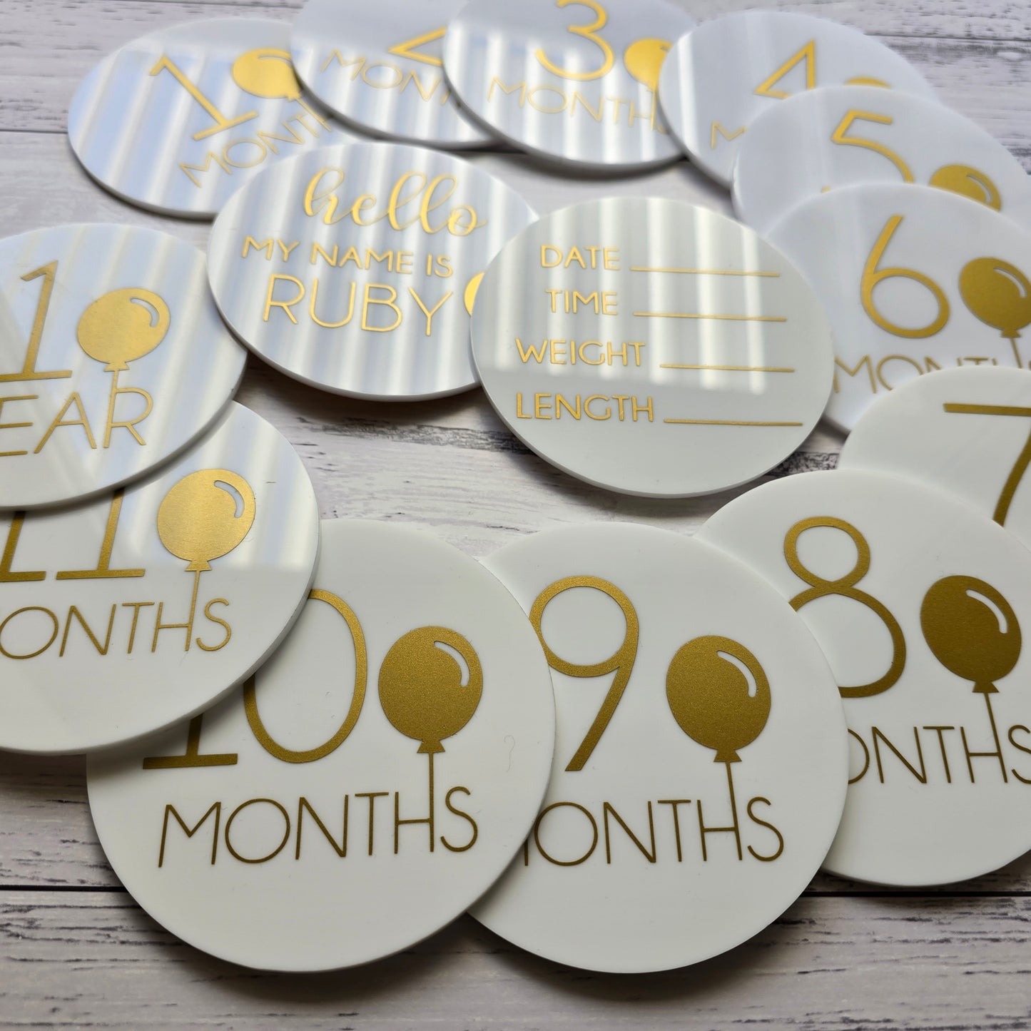 Acrylic Baby Milestone Discs - My Name is