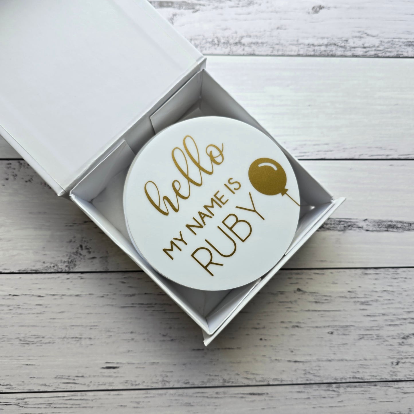 Acrylic Baby Milestone Discs - My Name is