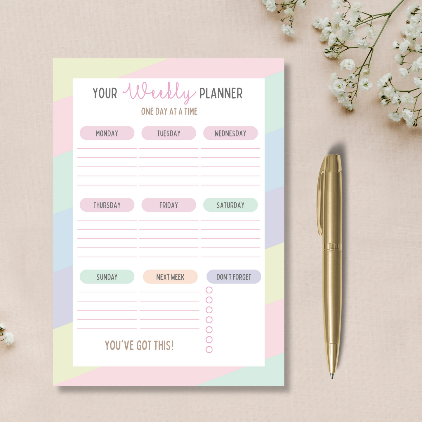A5 Notepads (Set of 2) - Weekly Planner & Hey Beautiful To Do