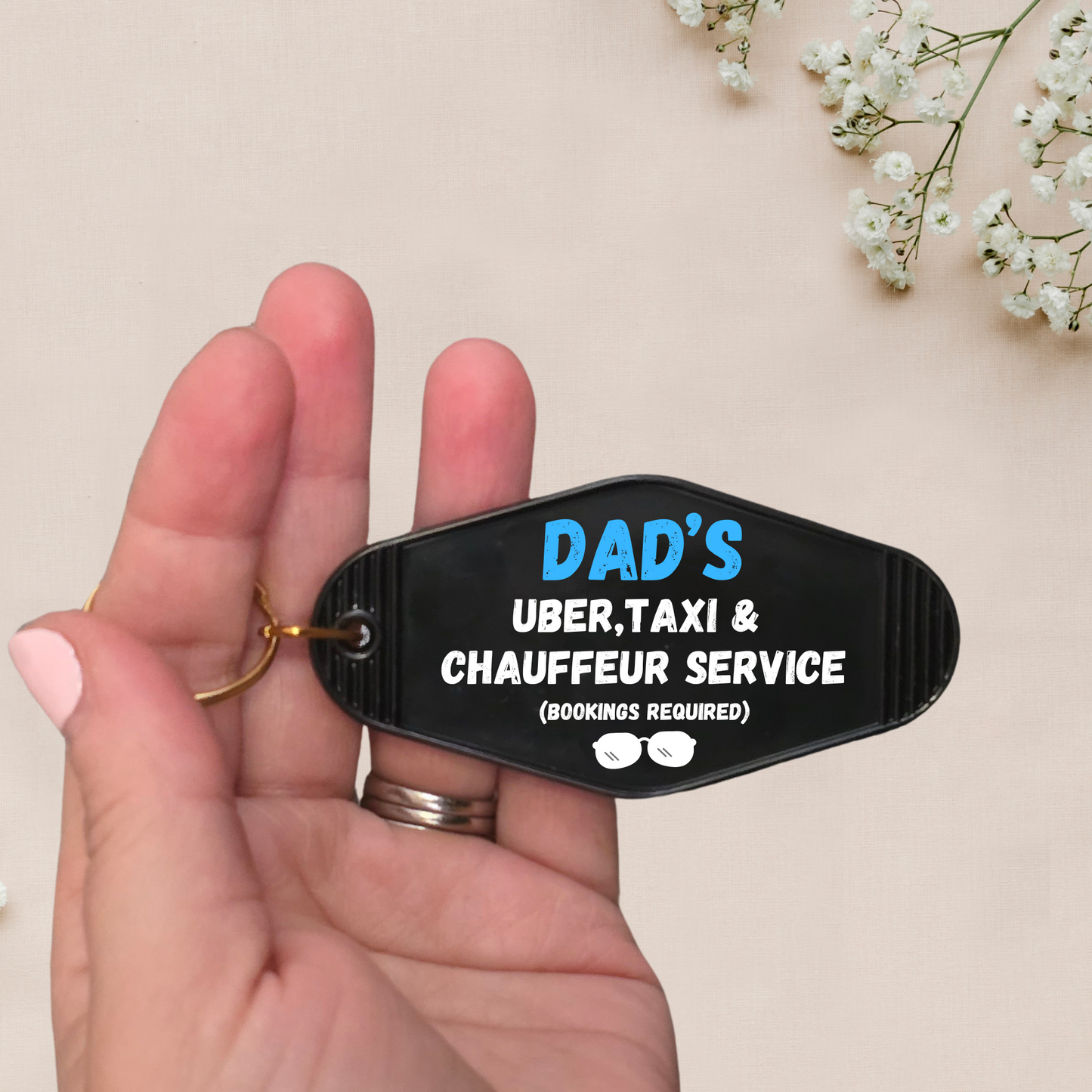 Motel Keychain - Dad's Uber, Taxi..