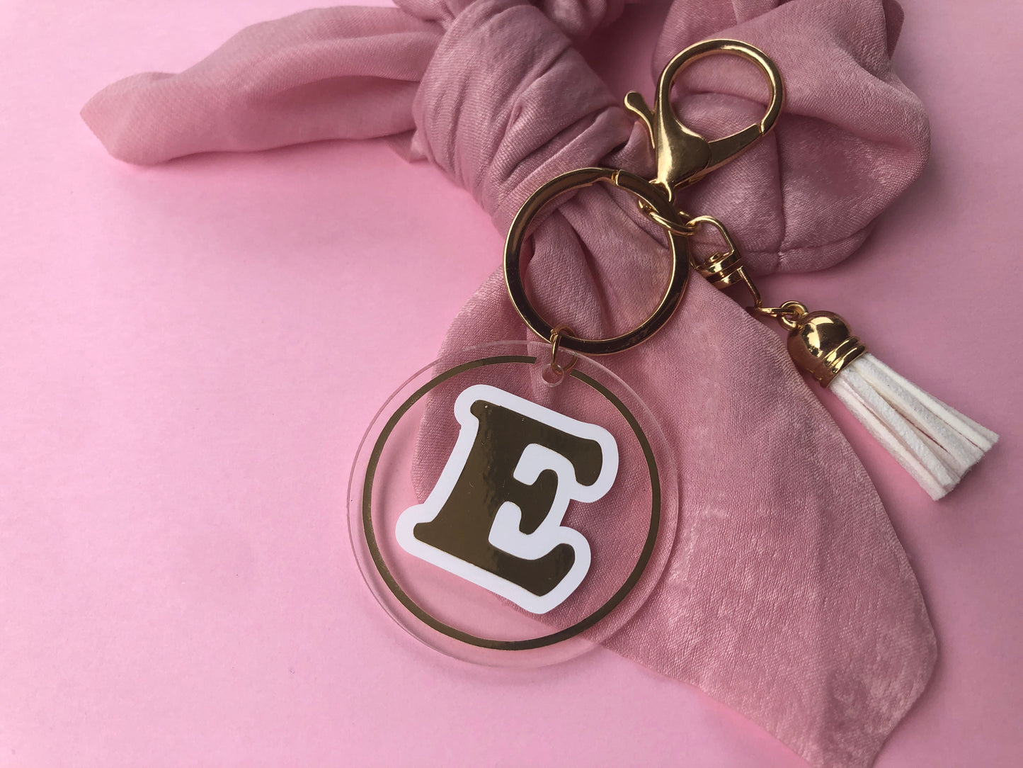 Round Acrylic Keyring with Tassel