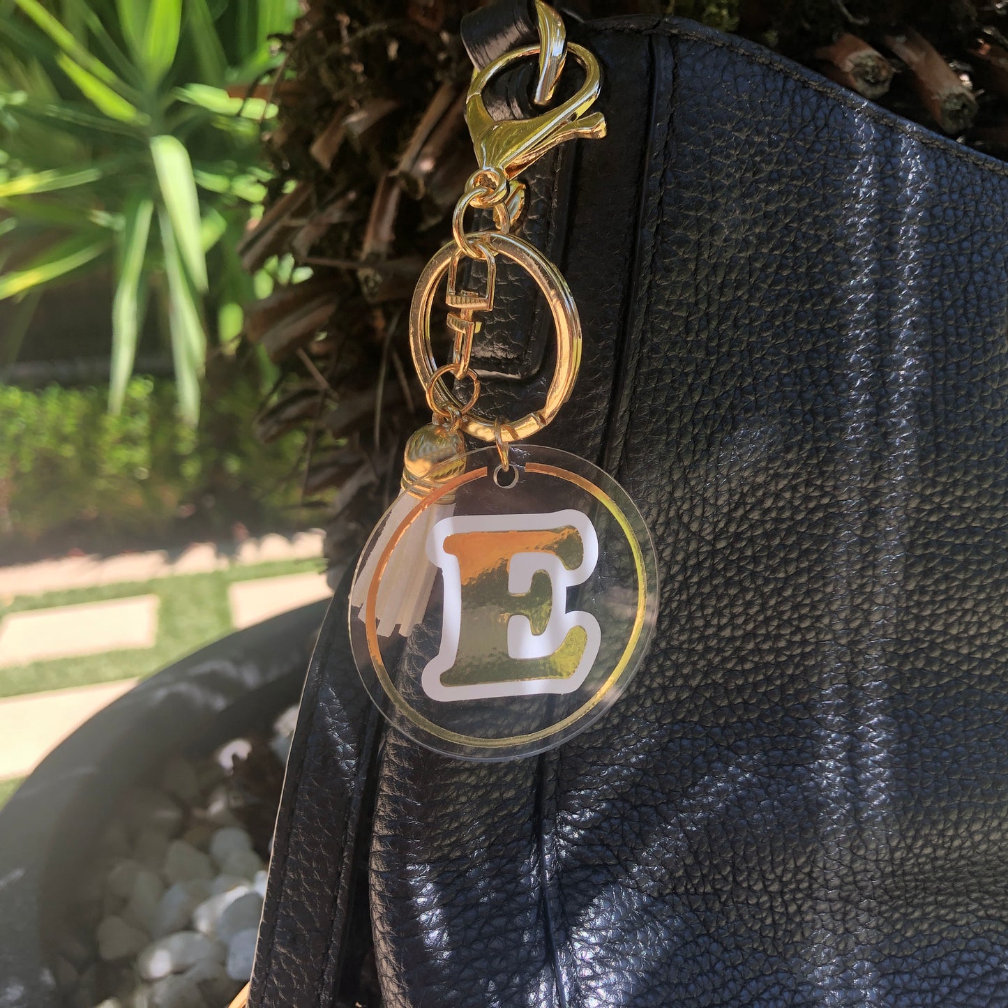 Round Acrylic Keyring with Tassel