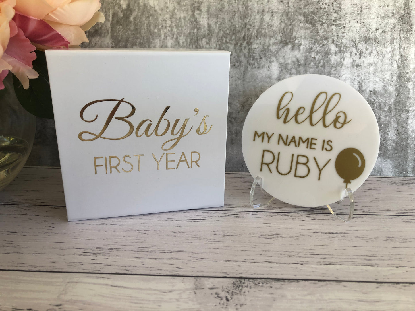 Acrylic Baby Milestone Discs - My Name is