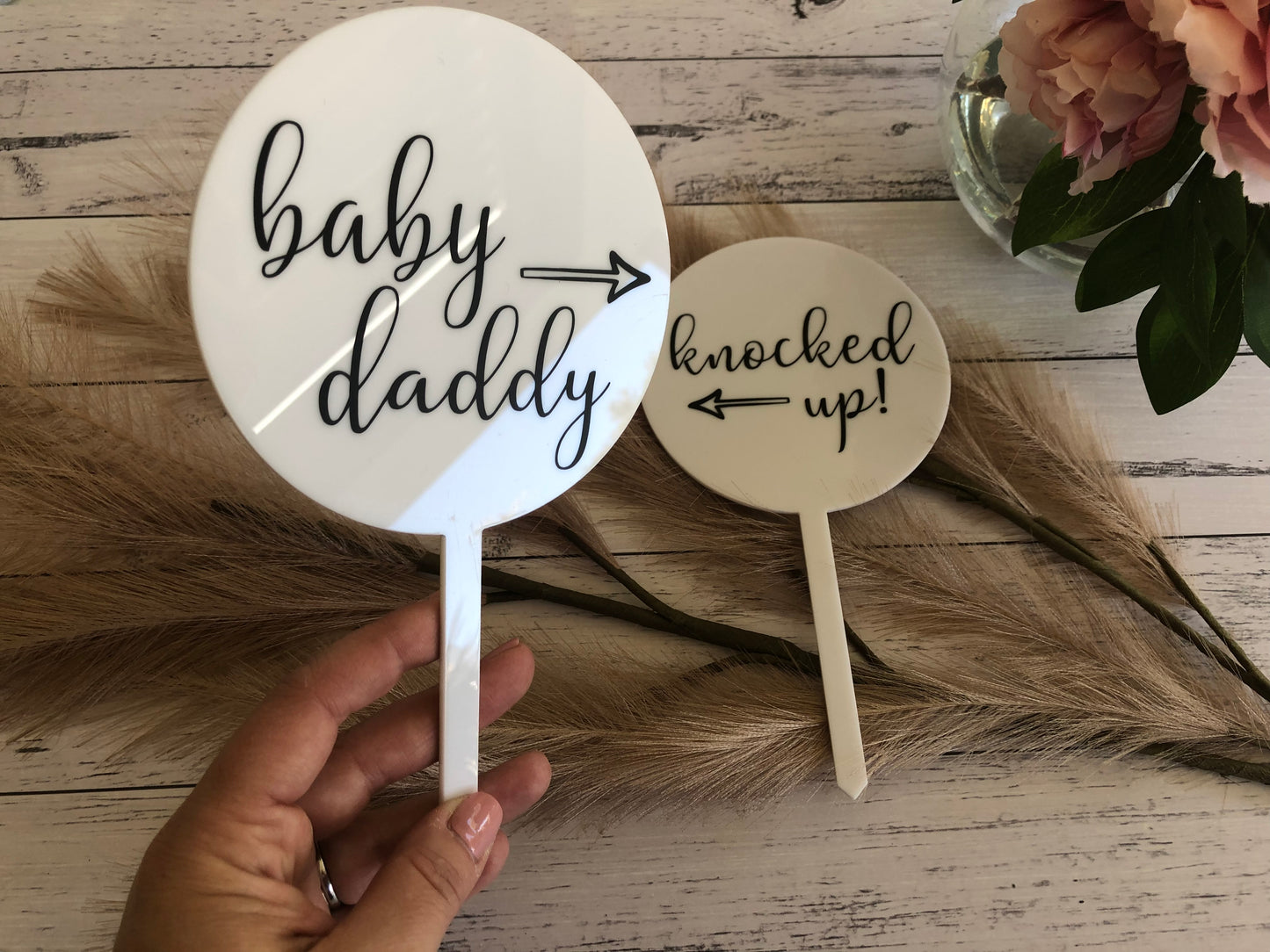 Acrylic Pregnancy Announcement - Knocked up!