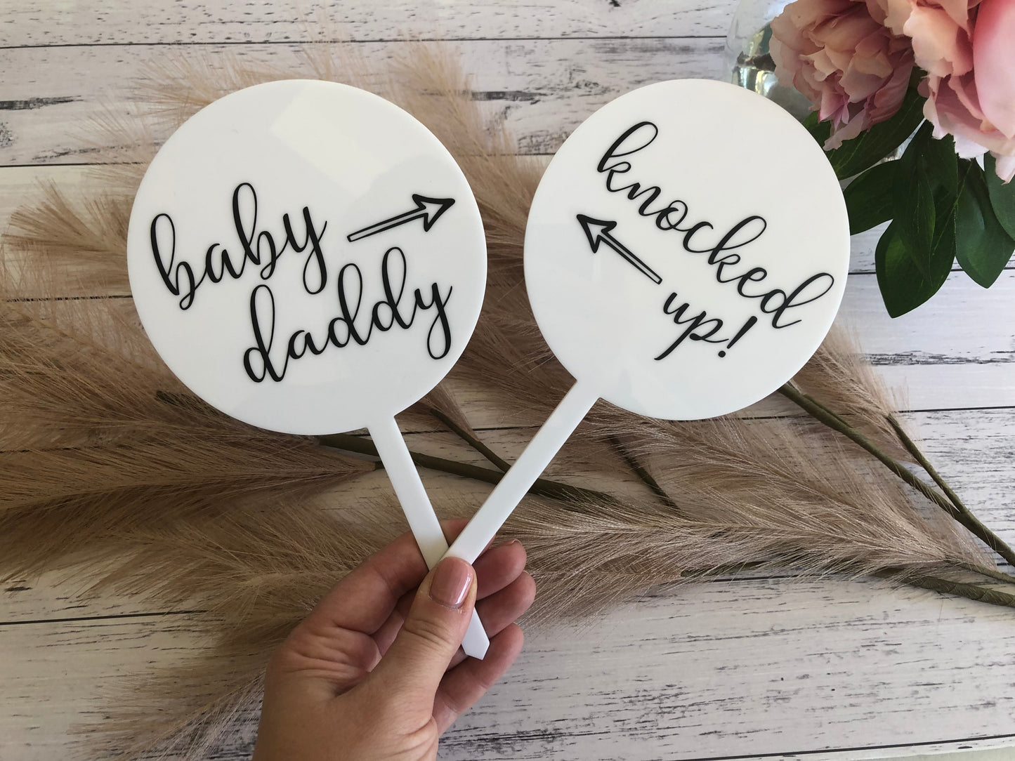 Acrylic Pregnancy Announcement - Knocked up!