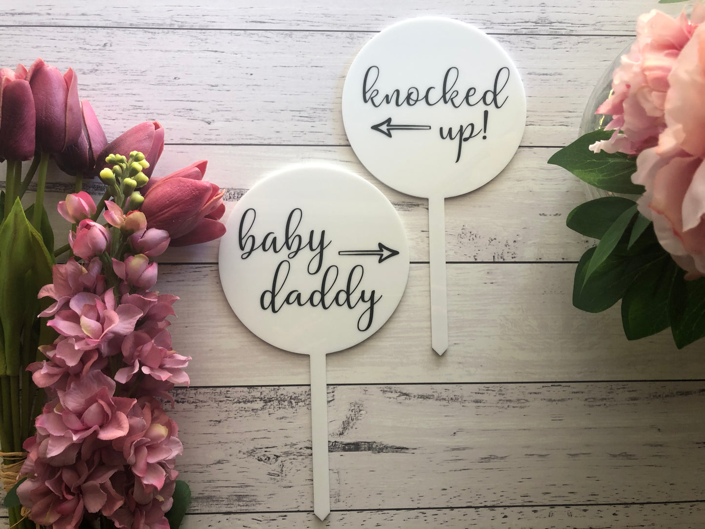 Acrylic Pregnancy Announcement - Knocked up!