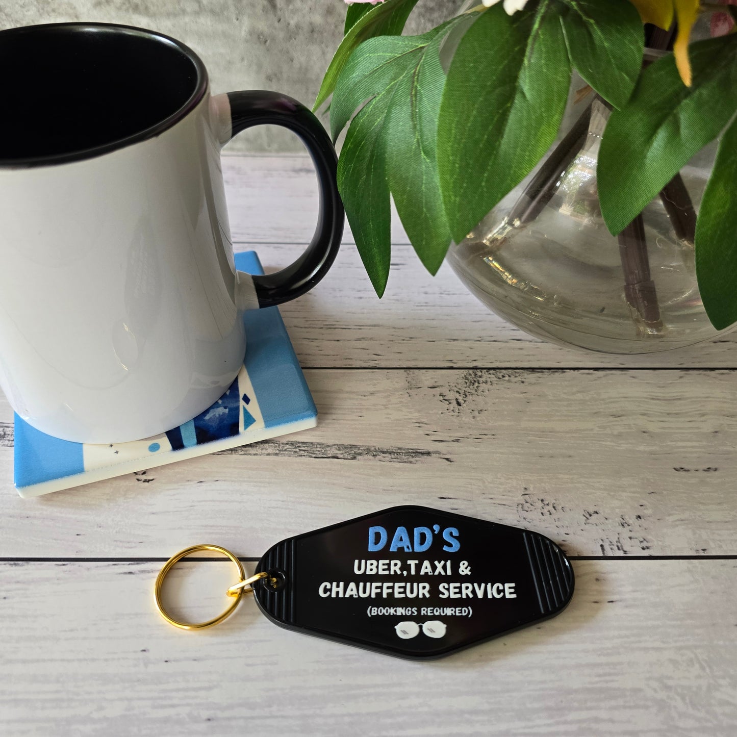 Motel Keychain - Dad's Uber, Taxi..