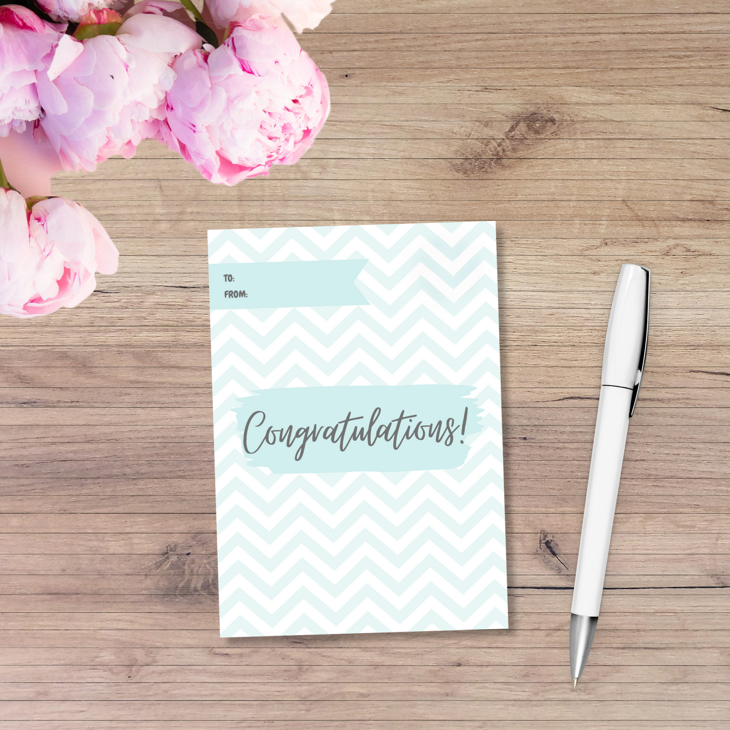 Money Envelope - Congratulations (blue chevron)