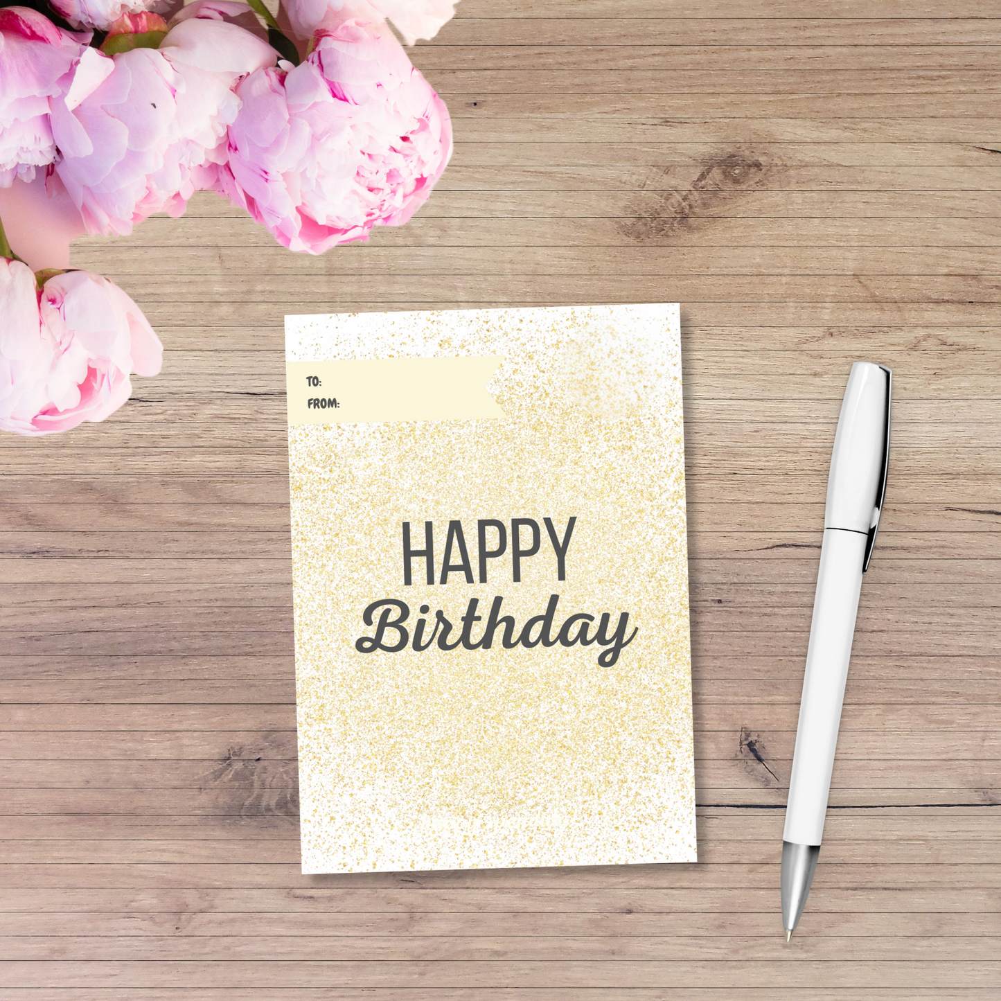 Money Envelope - Happy Birthday (gold sparkle)
