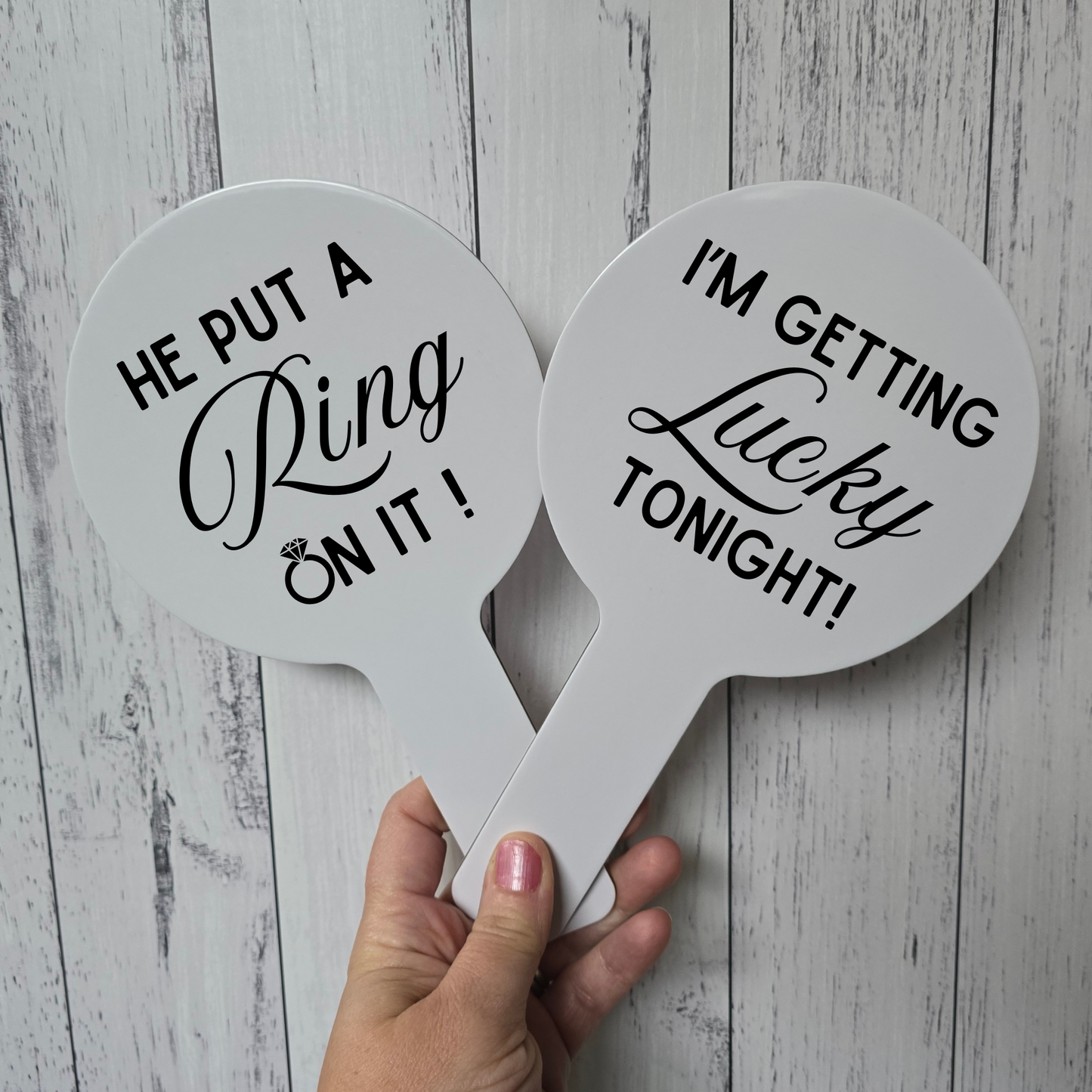 Photo Prop Paddles - He put a ring on it (Set of 2)