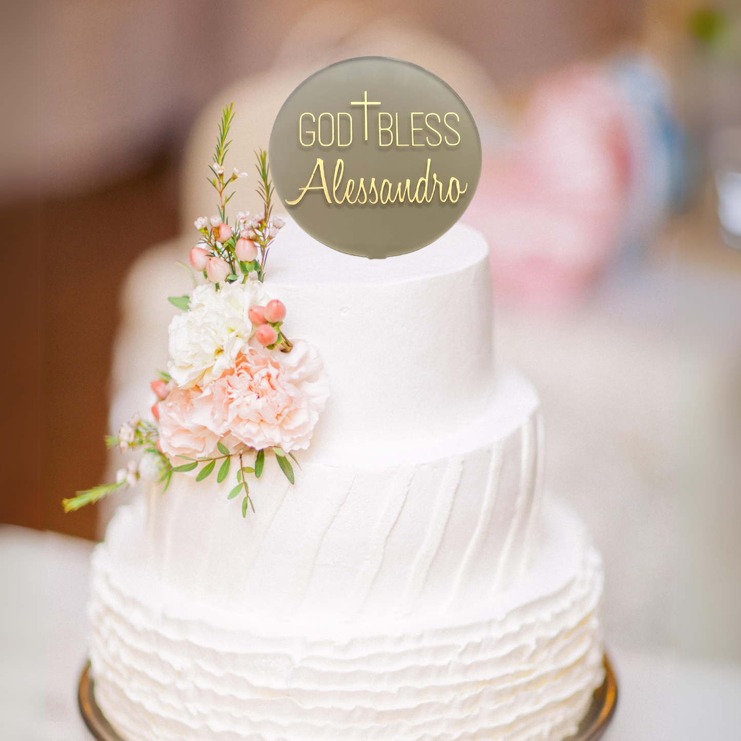 Cake Topper - Personalised God Bless