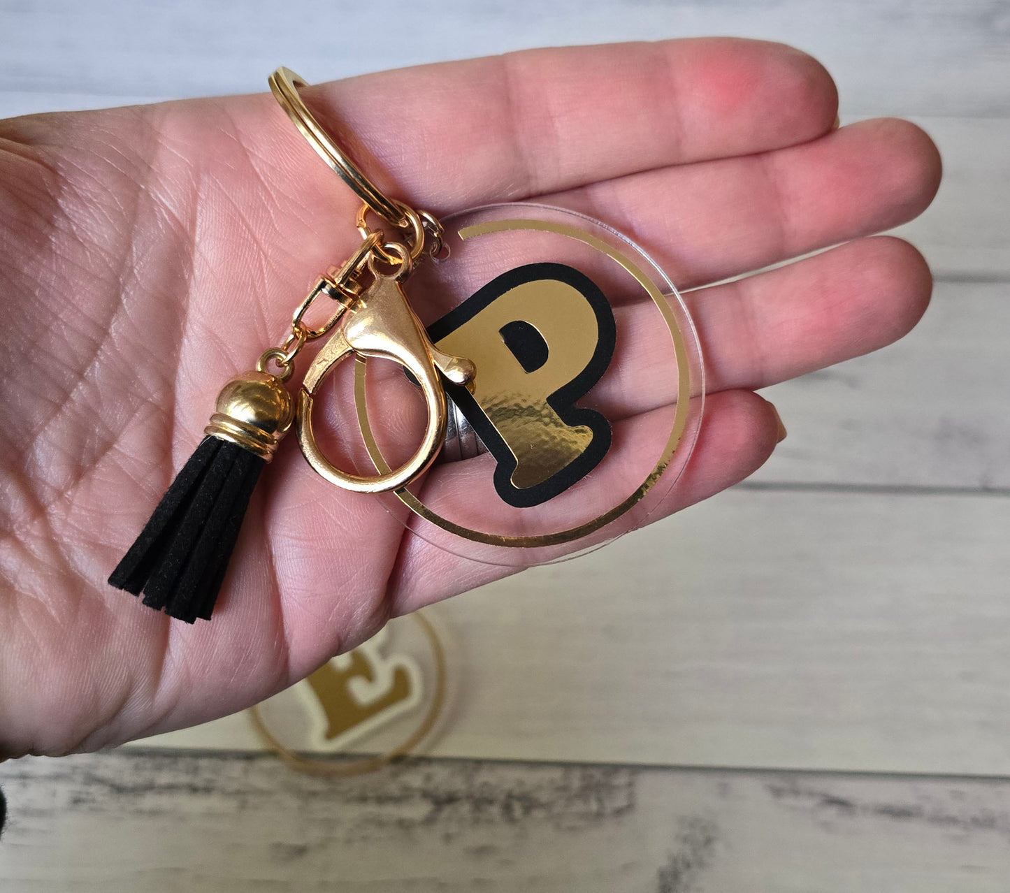 Round Acrylic Keyring with Tassel