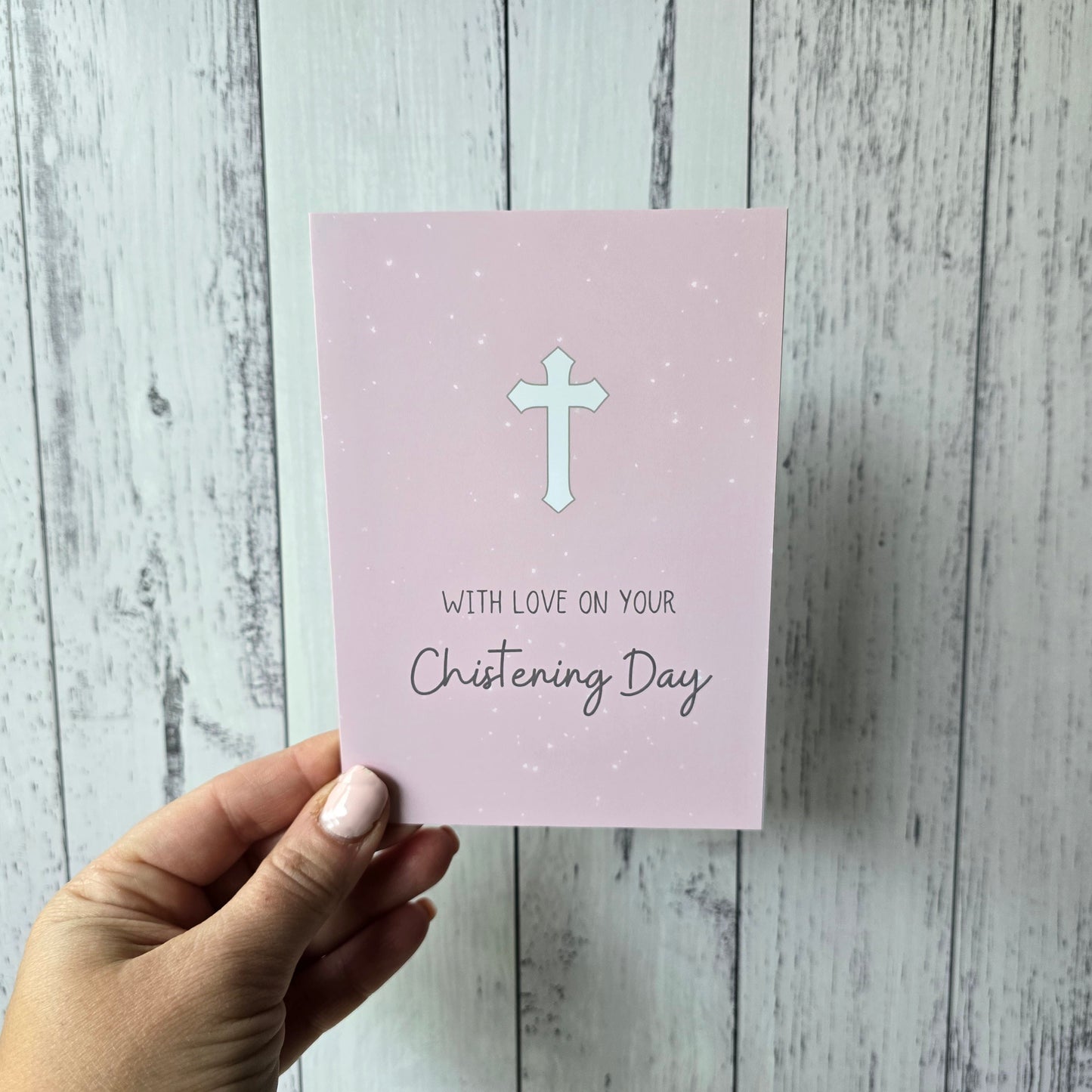 A6 Greeting Card - Christening Day (Pink)