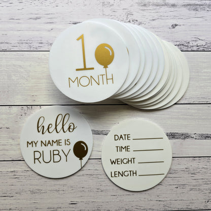 Acrylic Baby Milestone Discs - My Name is
