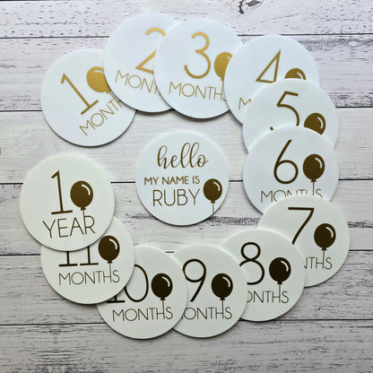 Acrylic Baby Milestone Discs - My Name is