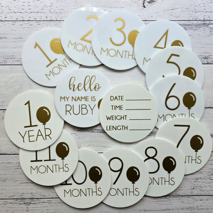Acrylic Baby Milestone Discs - My Name is