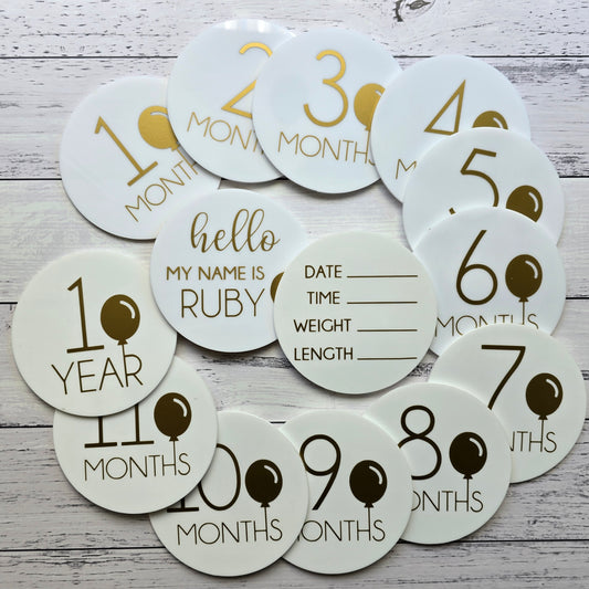 Acrylic Baby Milestone Discs - My Name is