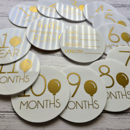 Acrylic Baby Milestone Discs - My Name is