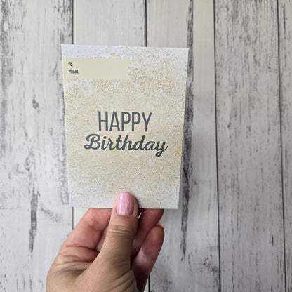 Money Envelope - Happy Birthday (gold sparkle)