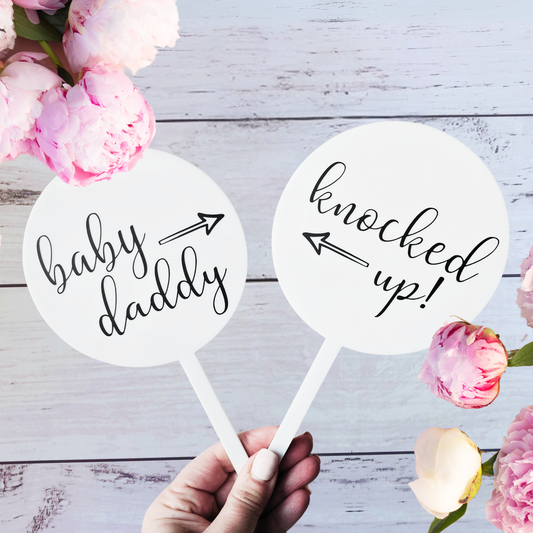 Acrylic Pregnancy Announcement - Knocked up!