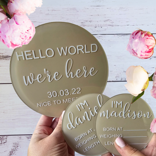 Acrylic Multi Birth Announcement