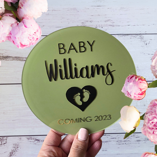Acrylic Pregnancy Announcement