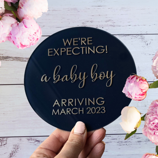 Acrylic Pregnancy Announcement - We're Expecting