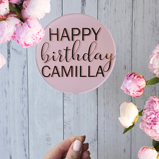 Cake Topper - Personalised Happy Birthday