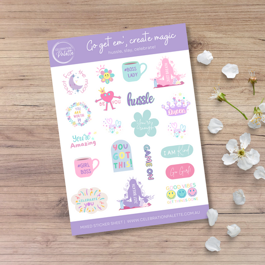 Sticker Sheet - Go get em', create magic