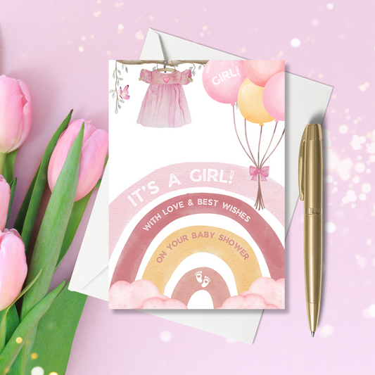 A6 Greeting Card - Baby Shower It's a Girl