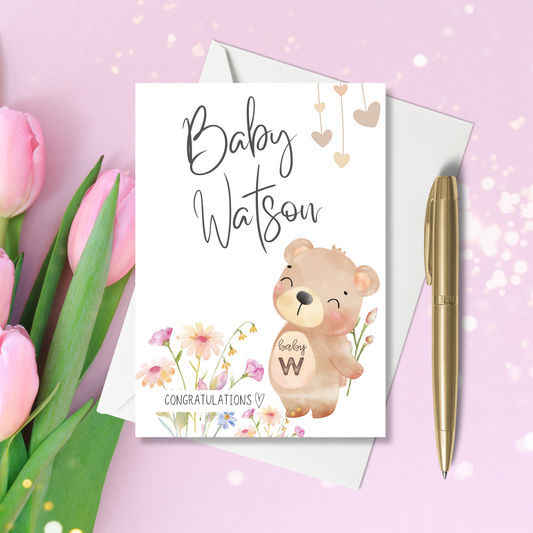 A6 Greeting Card - New Baby Personalised