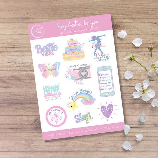 Sticker Sheet - Hey bestie