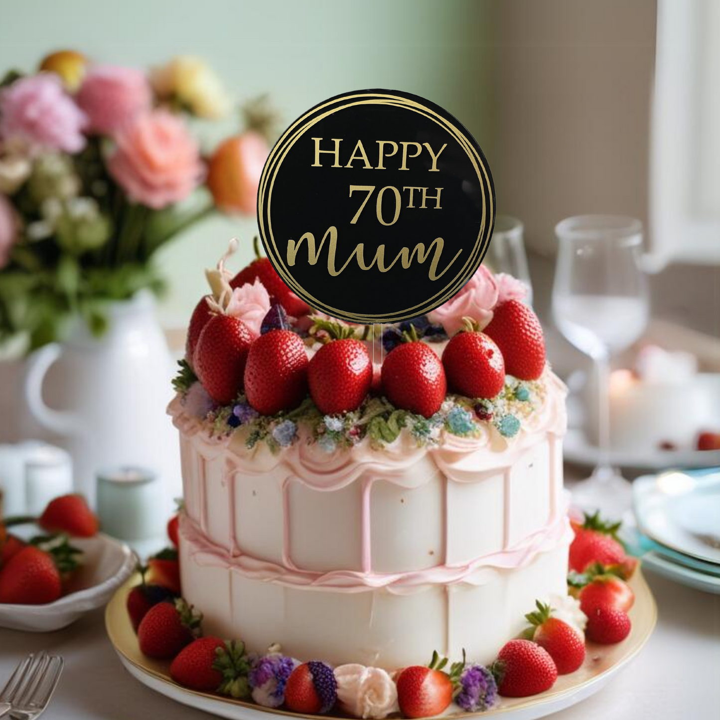 Cake Topper - Personalised Age/Name Birthday