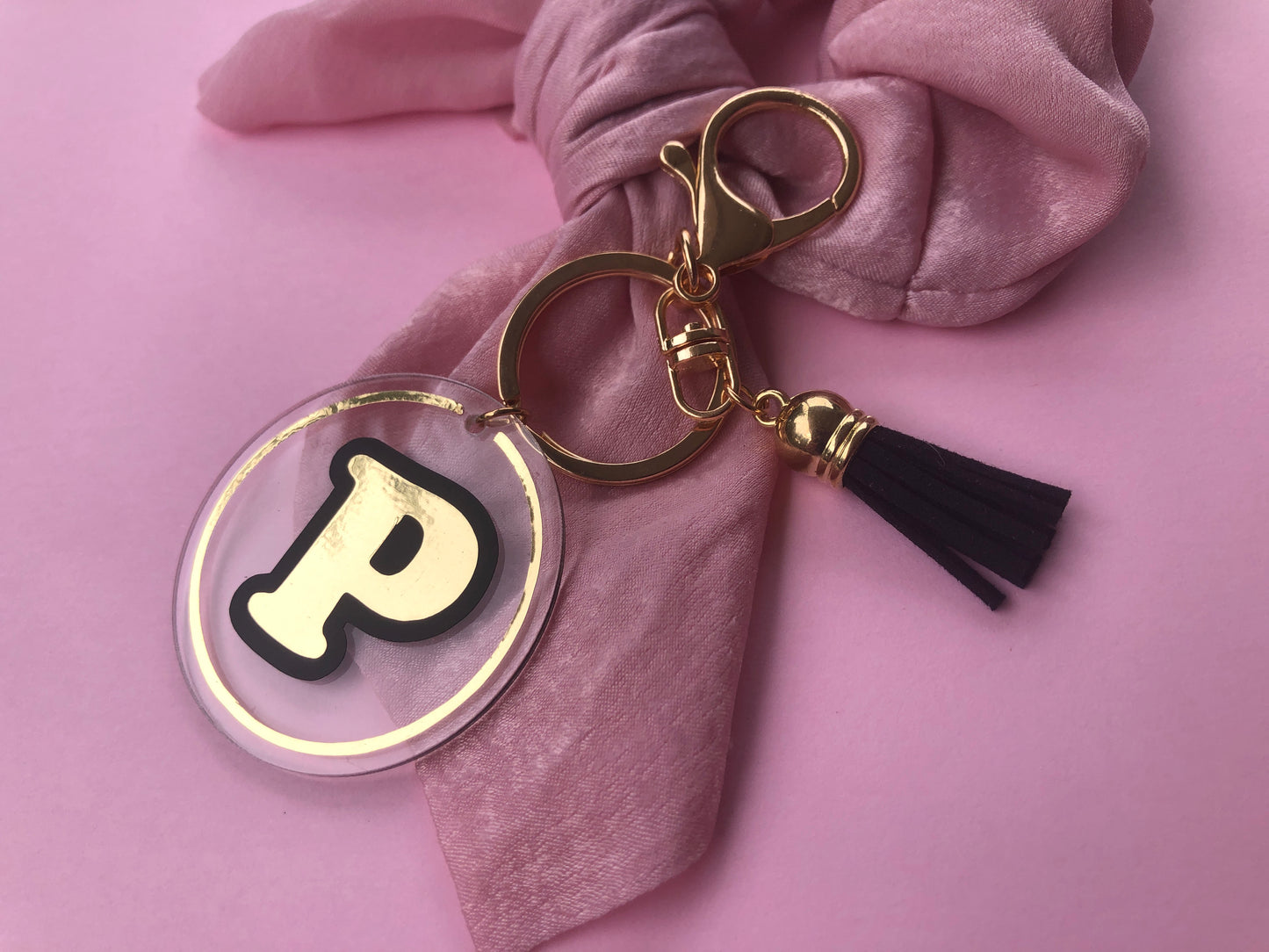 Round Acrylic Keyring with Tassel