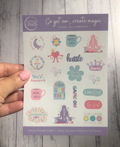 Sticker Sheet - Go get em', create magic