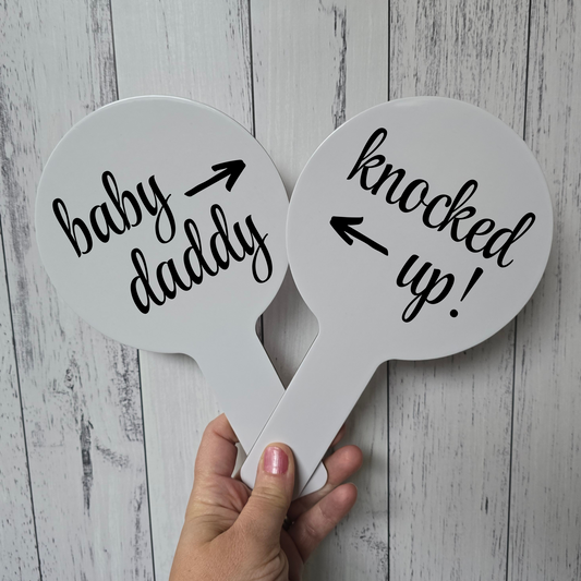 Photo Prop Paddles - Knocked up (Set of 2)