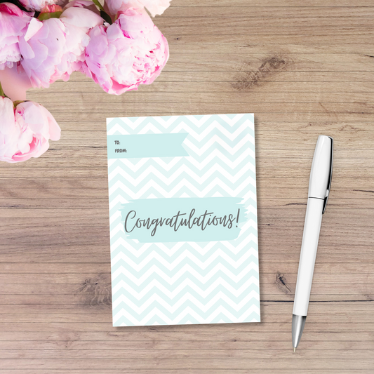 Money Envelope - Congratulations (blue chevron)