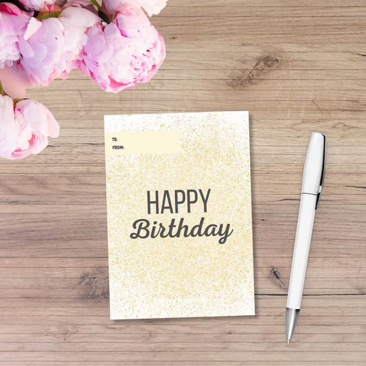Money Envelope - Happy Birthday (gold sparkle)