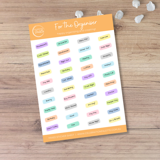 Sticker Sheet - For the organiser