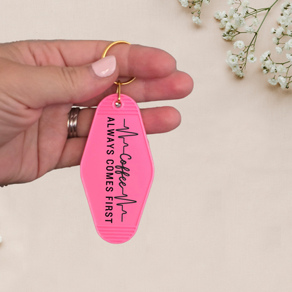 Motel Keychain - Coffee Always First
