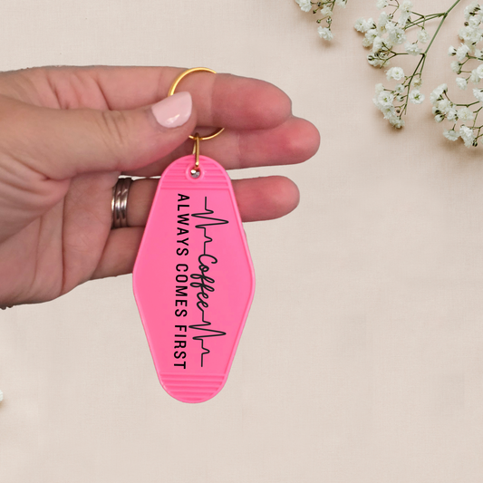 Motel Keychain - Coffee Always First