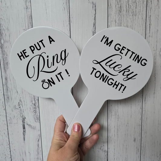 Photo Prop Paddles - He put a ring on it (Set of 2)