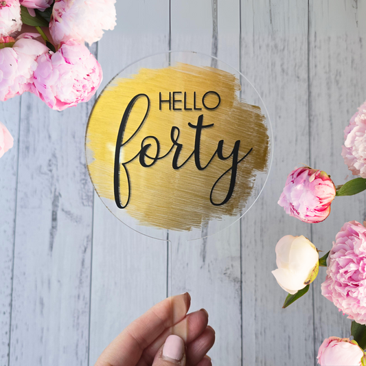 Cake Topper - Hello Age Birthday