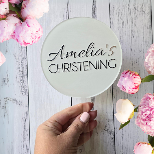 Cake Topper - Personalised Christening