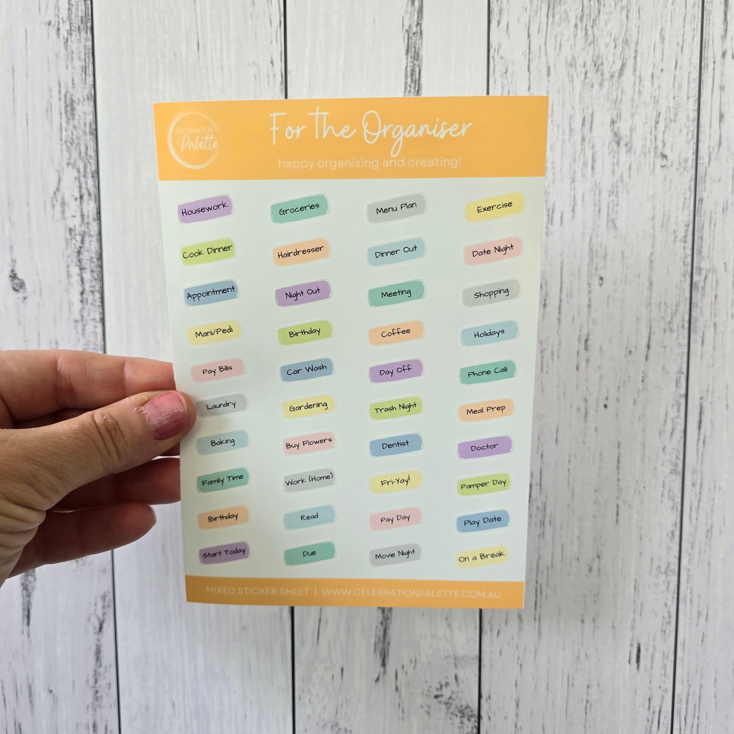 Sticker Sheet - For the organiser